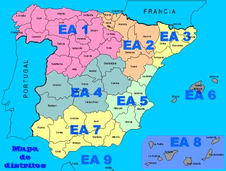 Mapa de zonas de españa (SPAIN)
