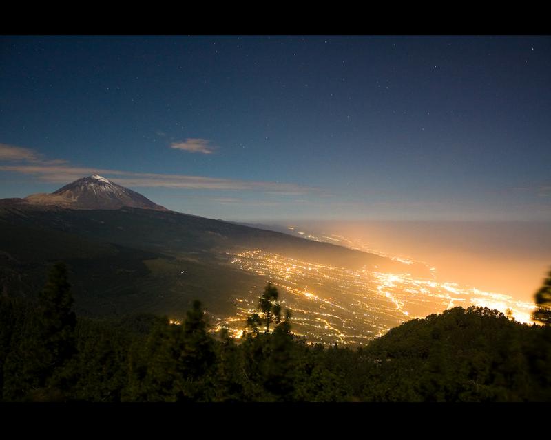 Vista nocturna Valle la Orotava